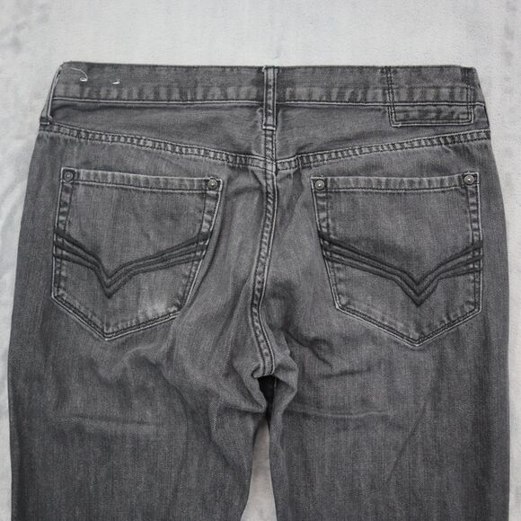 Guess Pants Mens 34 Gray Delmar Slim Straight Button Pocket Cotton Denim Jeans - Picture 12 of 16
